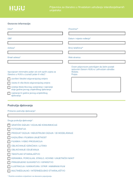 Prijavnica za članstvo u Hrvatskom udruženju