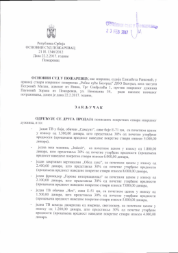v - Osnovni sud u Požarevcu