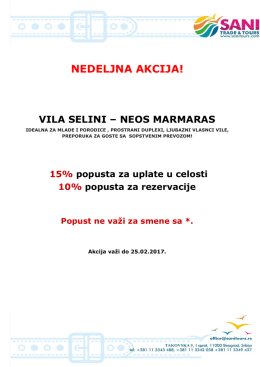 vila selini nedeljna akcija