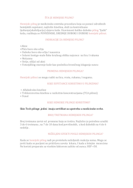 &Scaron;TA JE HEMIJSKI PILING? Hemijski piling je medicinsko estetska