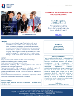 KAKO MERITI ISPLATIVOST ULAGANJA U KUPCE I PROIZVODE