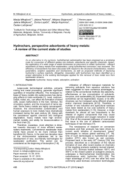 Hydrochars, perspective adsorbents of heavy metals: A review of the