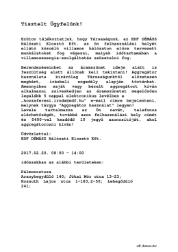 Tisztelt Ügyfelünk!