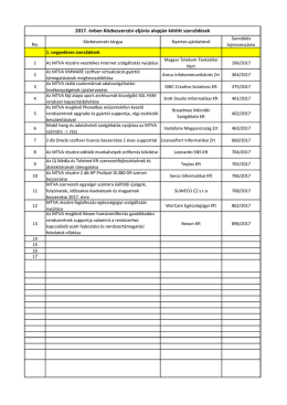 2017. &eacute;vben K&ouml;zbeszerz&eacute;si elj&aacute;r&aacute;s alapj&aacute;n k&ouml;t&ouml;tt szerződ&eacute;sek