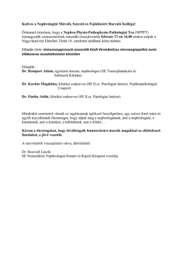 Tisztelt Kollégák