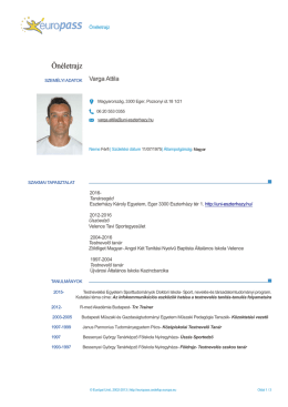 Europass CV - Eszterházy Károly Egyetem