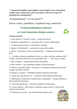 „Fenntarthatóság”? Az mit jelent???