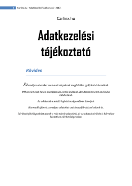 Adatkezel&eacute;si t&aacute;j&eacute;koztat&oacute;