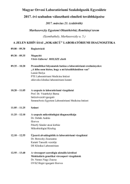 Továbbképzések - Magyar Orvosi Laboratóriumi Szakdolgozók