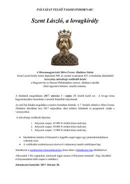 Szent L&aacute;szl&oacute;, a lovagkir&aacute;ly - Mosonmagyar&oacute;v&aacute;ri M&oacute;ra Ferenc