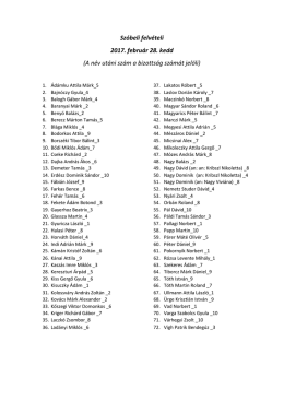 Sz&oacute;beli felv&eacute;teli 2017. febru&aacute;r 28. kedd (A n&eacute;v ut&aacute;ni sz&aacute;m a