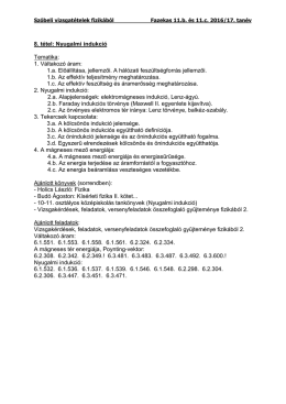 Szóbeli vizsgatételek