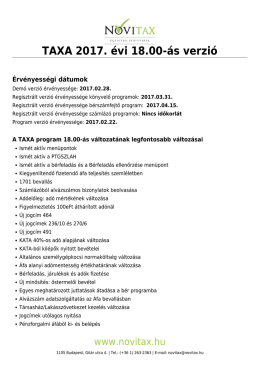 TAXA 2017. évi 18.00-s verzió - Novitax