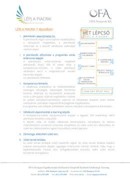 LÉPJ A PIACRA! 7 lépcsőben