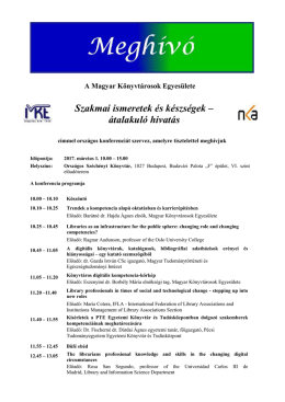 Szakmai ismeretek &eacute;s k&eacute;szs&eacute;gek &ndash; &aacute;talakul&oacute; hivat&aacute;s