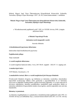 iskolci Napraforgó Óvoda intézményvezető pályázati