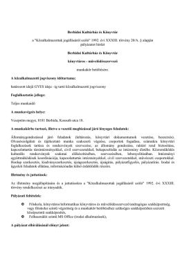 Berhidai Kultúrház és Könyvtár a "Közalkalmazottak jogállásáról