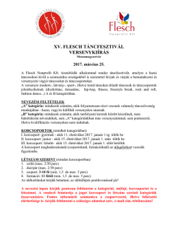 xv. flesch táncfesztivál versenykiírás