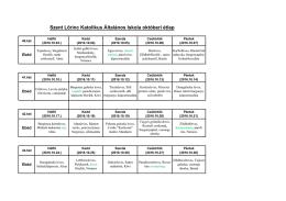 &eacute;tlap - Szent Lőrinc Katolikus &Aacute;ltal&aacute;nos Iskola