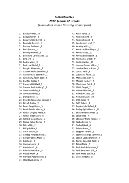 Sz&oacute;beli felv&eacute;teli 2017. febru&aacute;r 22. szerda (A n&eacute;v ut&aacute;ni sz&aacute;m a