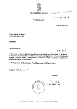 Előterjesztői beny&uacute;jt&oacute; lev&eacute;l