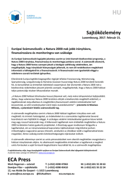 SR Natura 2000 - Press Release