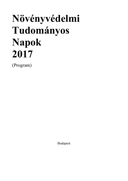 Program - Magyar Növényvédelmi Társaság