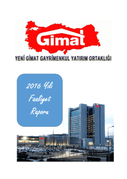 2016 Yılı Faaliyet Raporu