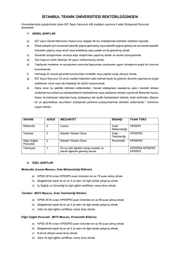 istanbul teknik üniversitesi rektörlüğünden