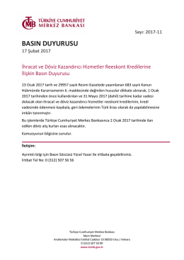 TCMB Basın Duyurusu