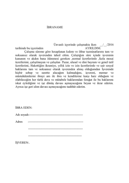 İbraname - Demir Mali M&uuml;şavirlik