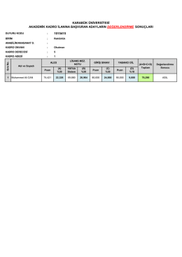 karabük üniversitesi akademik kadro ilanına başvuran adayların