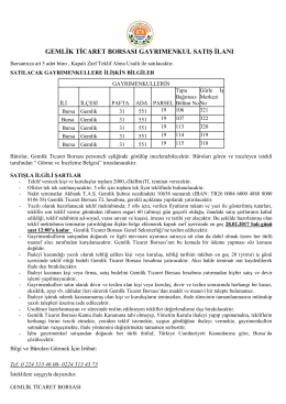 gemlik ticaret borsası gayrımenkul satış ilanı