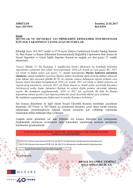 2017/OCAK VE 2017/ŞUBAT AYI PRİMLERİNİ