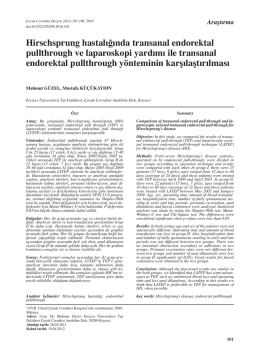 Comparison of transanal endorectal pull