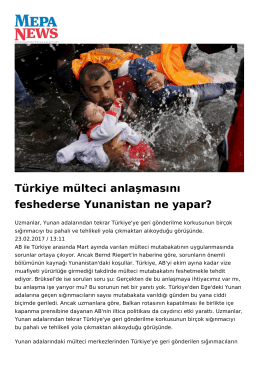 Türkiye mülteci anlaşmasını feshederse Yunanistan