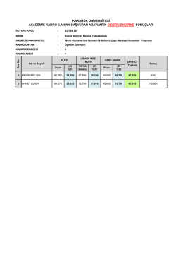 karabük üniversitesi akademik kadro ilanına başvuran adayların