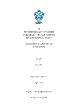 T.C NECMETTİN ERBAKAN &Uuml;NİVERSİTESİ M&Uuml;HENDİSLİK ve