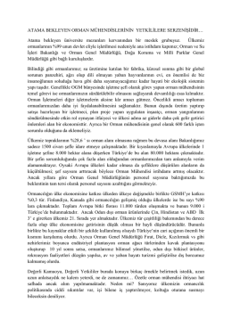 ATAMA BEKLEYEN ORMAN M&Uuml;HENDİSLERİNİN