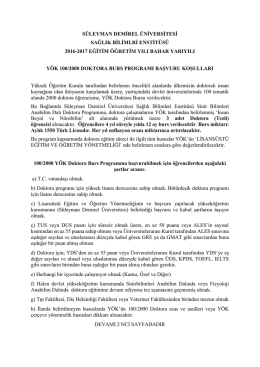 s&uuml;leyman demirel &uuml;niversitesi sağlık bilimlri enstit&uuml;s&uuml; 2016