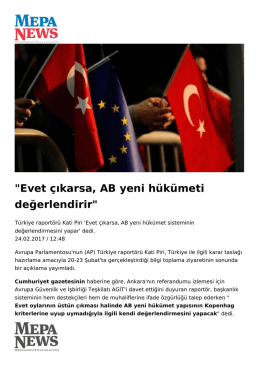Evet çıkarsa, AB yeni hükümeti değerlendirir