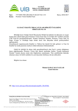 SİRKÜLER NO: 50 __ Premiere Vision İstanbul Fuarı