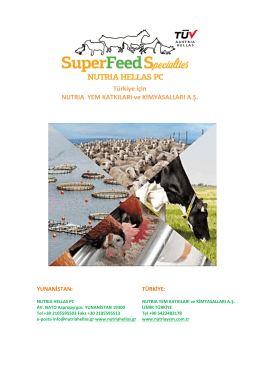 &Tau;&uuml;rkiye i&ccedil;in NUTRIA YEM KATKILARI ve