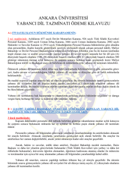 ankara üniversitesi yabancı dil tazminatı ödeme kılavuzu