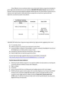 100/2000 Y&Ouml;K Doktora Burs Bilgileri