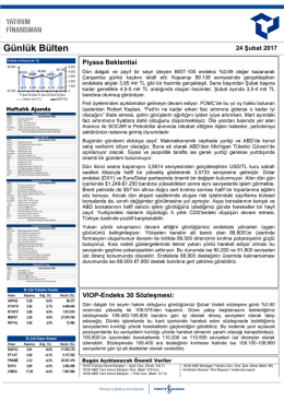 Günlük Bülten - Yatırım Finansman