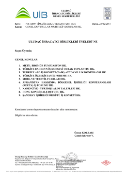 genel duyurular muhtelif konular hk.