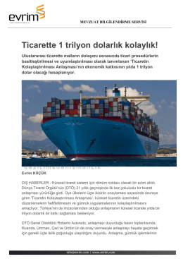 Ticarette 1 trilyon dolarlık kolaylık!