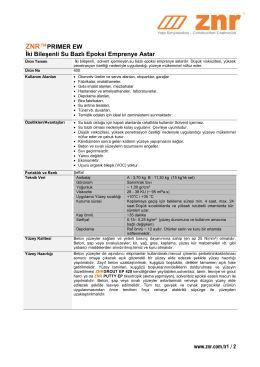 ZNR™PRIMER EW İki Bileşenli Su Bazlı Epoksi Emprenye Astar