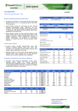 AvivaSA (EP) - Garanti Yatırım